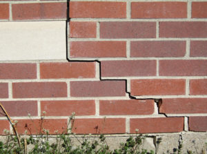 step crack in brick wall